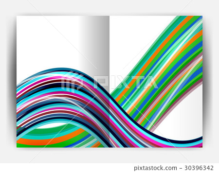 Business report cover template wave Business report cover template wave 30396342