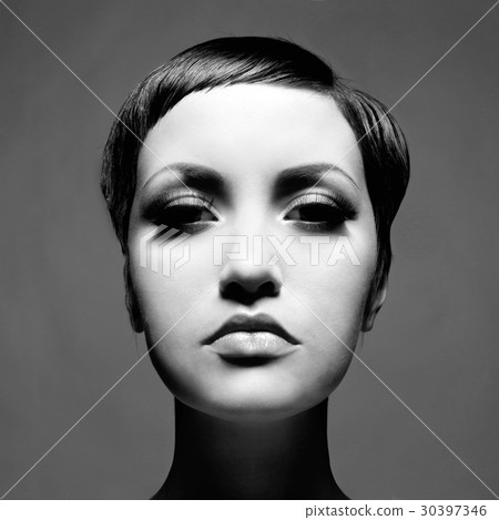 Beautiful lady with short hair Beautiful lady with short hair 30397346