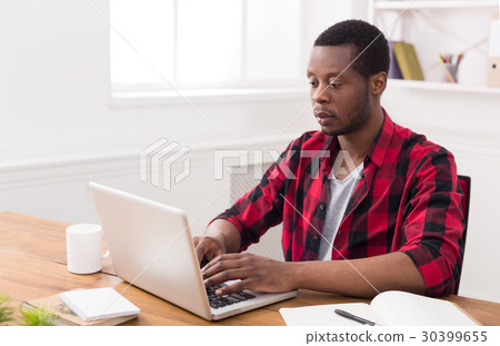 Black businessman in casual office, work with Black businessman in casual office, work with 30399655
