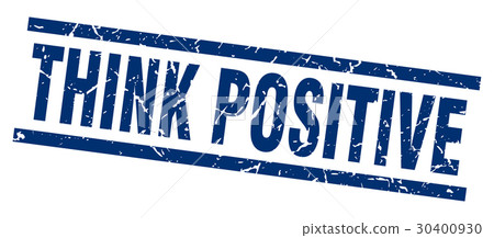 square grunge blue think positive stamp square grunge blue think positive stamp 30400930