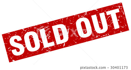 square grunge red sold out stamp 30401173