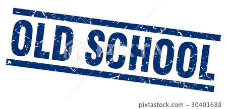 square grunge blue old school stamp - Stock Illustration [30401688] - PIXTA