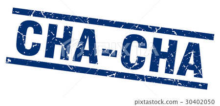 square grunge blue cha-cha stamp - Stock Illustration [30402050] - PIXTA