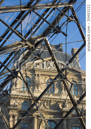 Roof of the Louvre entrance pyramid, Paris, France 30403221