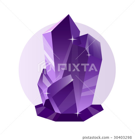 Vector decorative violet crystal and mineral 30403298