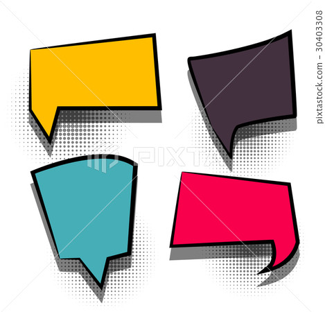 Comic set text empty cartoon colored cloud 30403308