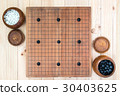 two wooden bowls with nine handicap stones  30403625