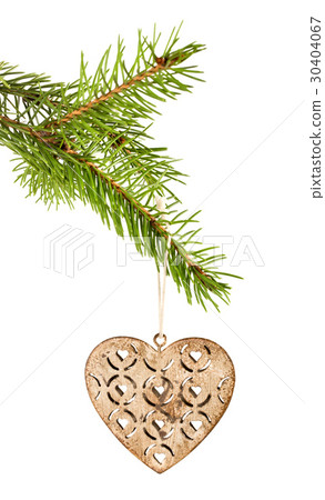 Vintage white heart isolated on white 30404067