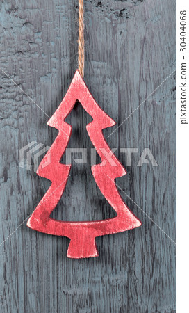Vintage wooden Christmas tree decoration 30404068