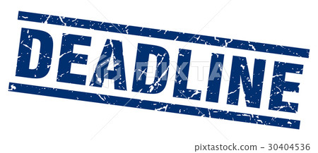square grunge blue deadline stamp - Stock Illustration [30404536] - PIXTA