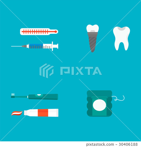Flat health care dentist medical tools medicine 30406188