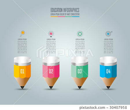 Education infographics template 4 step option. Education infographics template 4 step option. 30407958