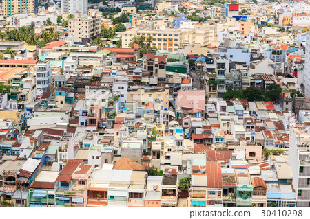 Saigon skyline with colorful house, Vietnam Saigon skyline with colorful house, Vietnam 30410298