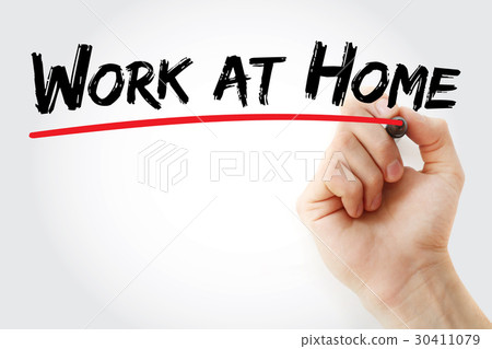 Hand writing work at home with marker 30411079