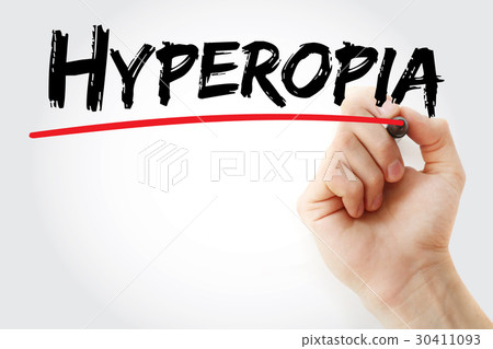 Hand writing Hyperopia with marker 30411093