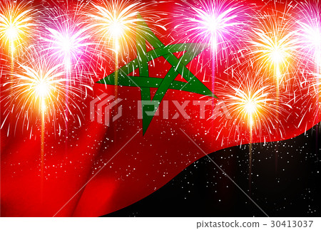 Morocco Fireworks Flag Background Morocco Fireworks Flag Background 30413037