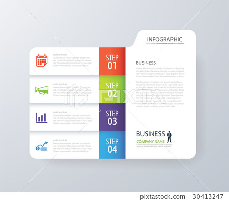 Infographic vertical 4 tab index design vector Infographic vertical 4 tab index design vector 30413247