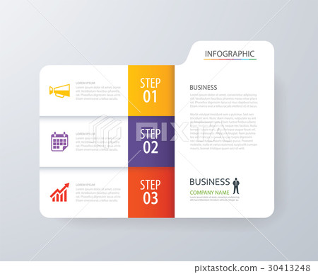 Infographic vertical 3 tab index design vector  30413248