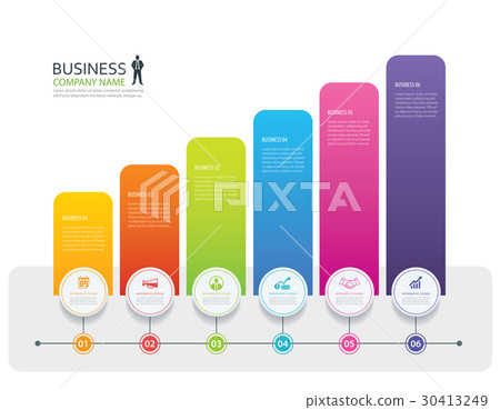 Infographic 6 tab design and marketing template  30413249