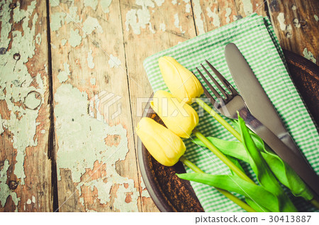 Spring Table Setting for Easter or Mother's Day 30413887