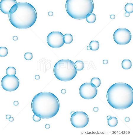 air water bubbles in blue color background on isol 30414269