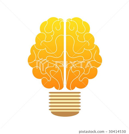 creative concept human brain in the lamp vector 30414530
