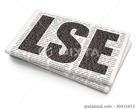 Stock market indexes concept: LSE on Newspaper 30415813