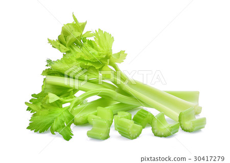 fresh celery isolated on white background fresh celery isolated on white background 30417279