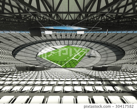 Modern American football stadium with white seats Modern American football stadium with white seats 30417582