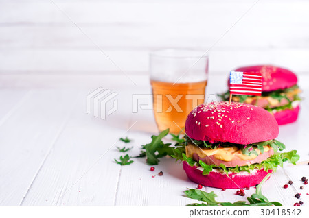 American grilled hamburger 30418542