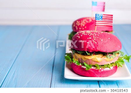 American grilled hamburger 30418543