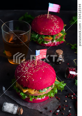 American grilled hamburger 30418544