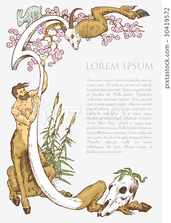 Hand drawn medieval or ancient frame decoration Hand drawn medieval or ancient frame decoration 30419572