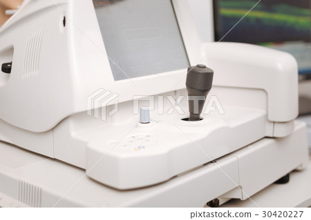 Close up of professional eye testing equipment 30420227