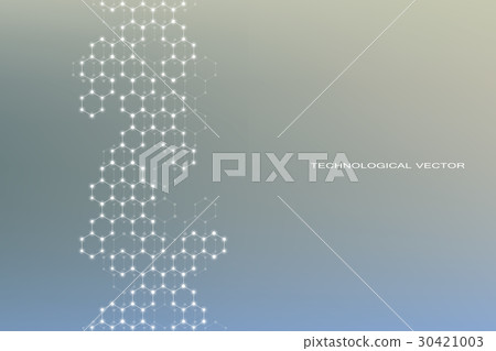 Hexagonal structure molecule dna of neurons system - Stock Illustration ...