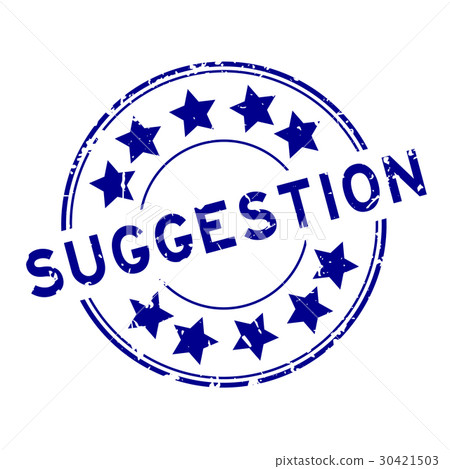 Grunge blue suggestion round rubber seal stamp 30421503