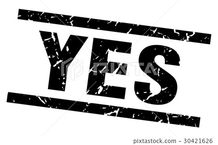 square grunge black yes stamp - Stock Illustration [30421626] - PIXTA