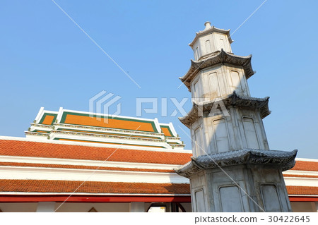 Marble Stupa at Wat Ratchaorot Temple Bangkok. 30422645
