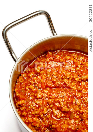 Spaghetti bolognese sauce on a pan Spaghetti bolognese sauce on a pan 30422851