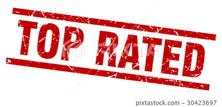 square grunge red top rated stamp - Stock Illustration [30423697] - PIXTA