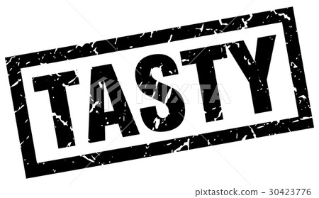 square grunge black tasty stamp 30423776