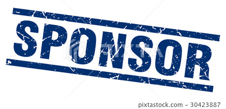 square grunge blue sponsor stamp - Stock Illustration [30423887] - PIXTA