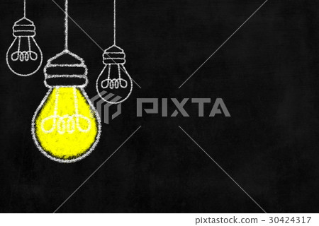 Chalkboard with Light Bulb Background. Chalkboard with Light Bulb Background. 30424317