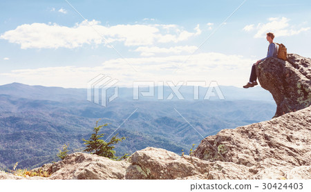 Man at the edge of a cliff 30424403