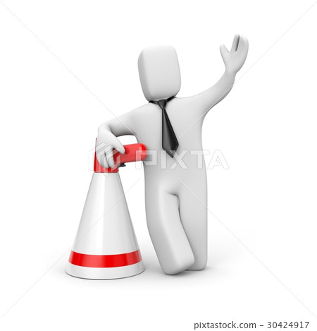 Businessman with megaphone Businessman with megaphone 30424917
