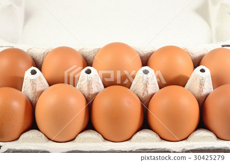 Carton of fresh brown eggs Carton of fresh brown eggs 30425279