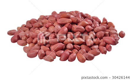 Heap of peeled peanuts on a white 30426144