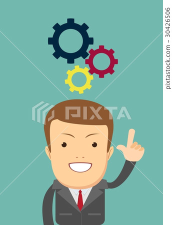 Thinking. Businessman solving a problem 30426506