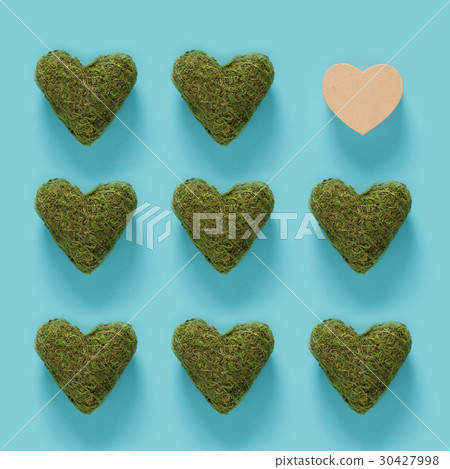 Green moss hearts with a one out concept Green moss hearts with a one out concept 30427998