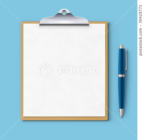 Clipboard with blank paper Clipboard with blank paper 30428772